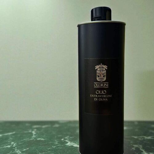 Lattina cilindrica nera olio EVO Naturale Tenuta Oldrini